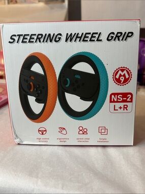 Steering Wheel Grip for Video Game Controllers - Orange & Teal
